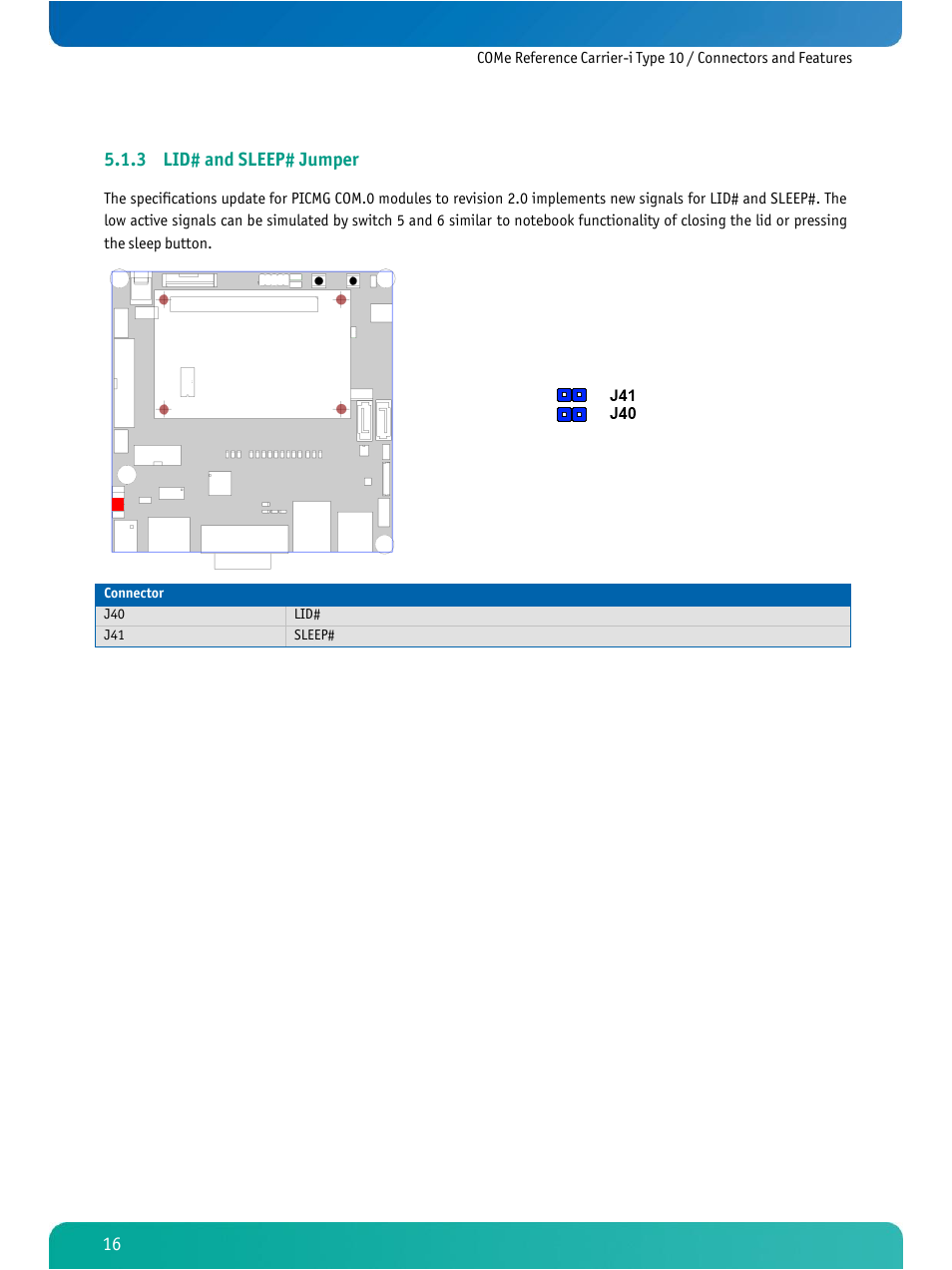 Lid# and sleep# jumper, 3 lid# and sleep# jumper | Kontron COMe Ref.Carrier-i T10 User Manual | Page 19 / 42