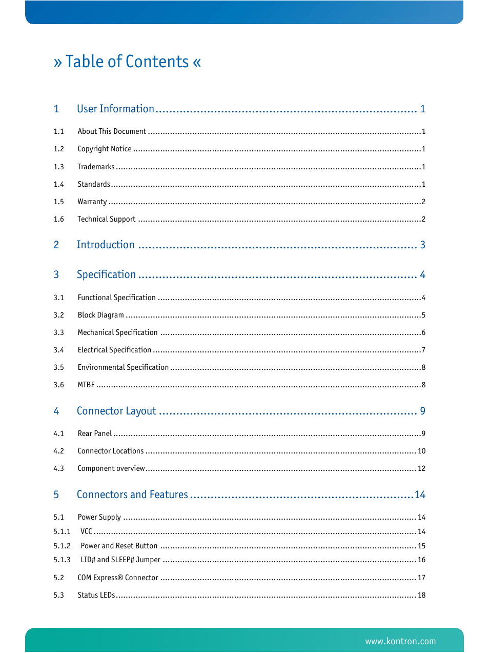 Kontron COMe Ref.Carrier-i T10 User Manual | Page 2 / 42