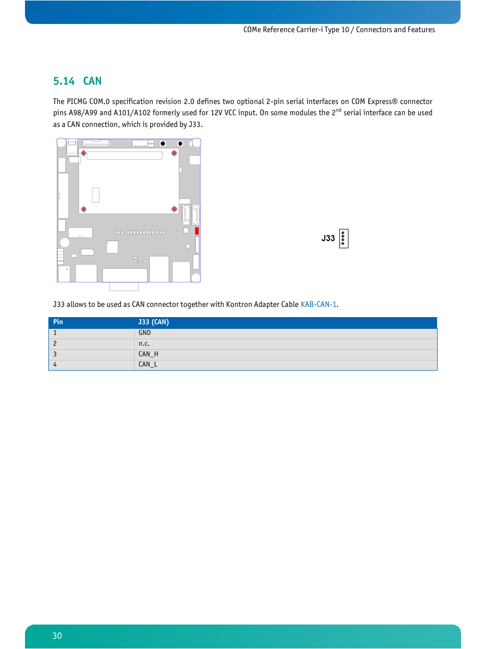 14 can | Kontron COMe Ref.Carrier-i T10 User Manual | Page 33 / 42