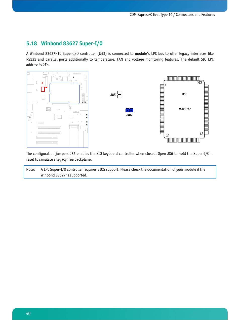 Winbond 83627 super-i/o | Kontron COMe Eval Carrier T10 User Manual | Page 43 / 55