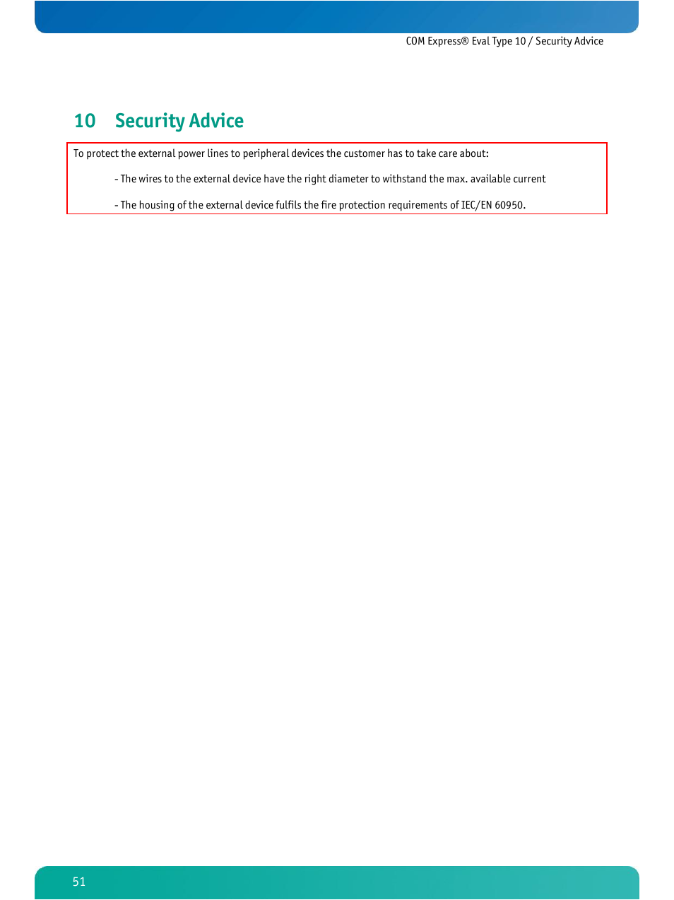 Security advice, 10 security advice | Kontron COMe Eval Carrier T10 User Manual | Page 54 / 55