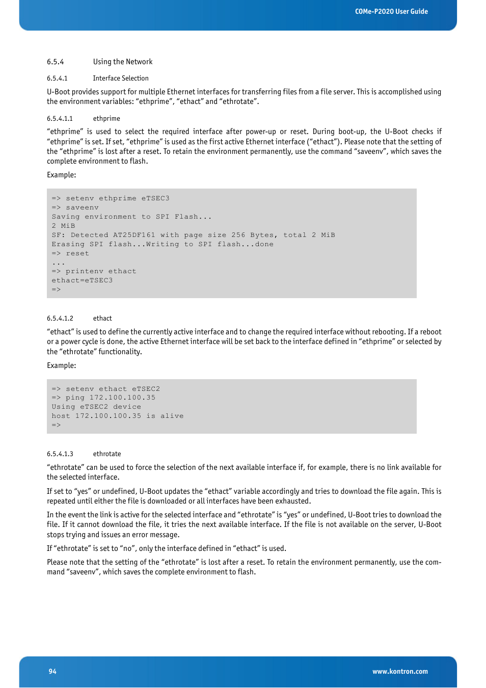 4 using the network | Kontron COMe-cP2020 User Manual | Page 94 / 106