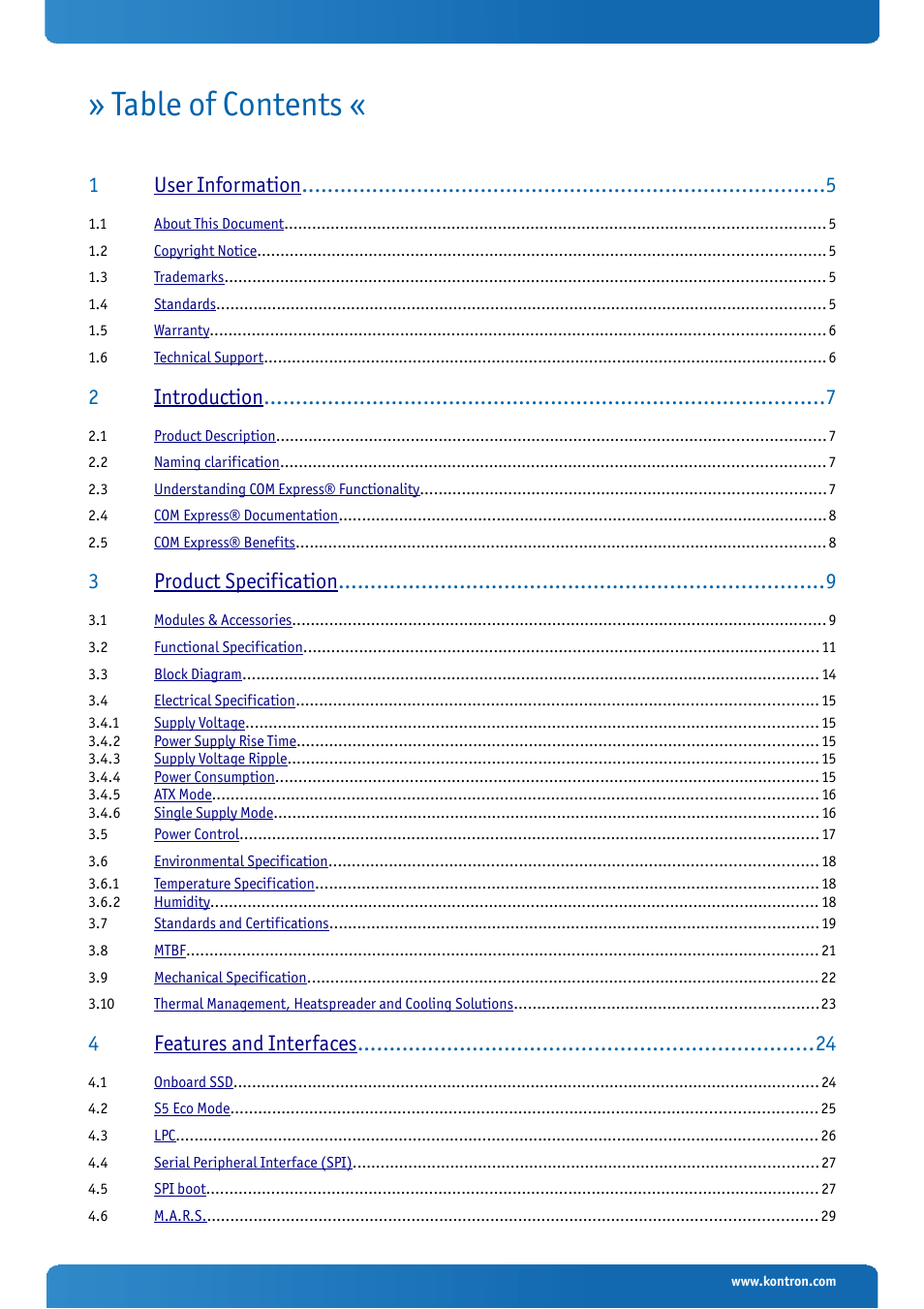 Kontron COMe-mTT10 User Manual | Page 3 / 94