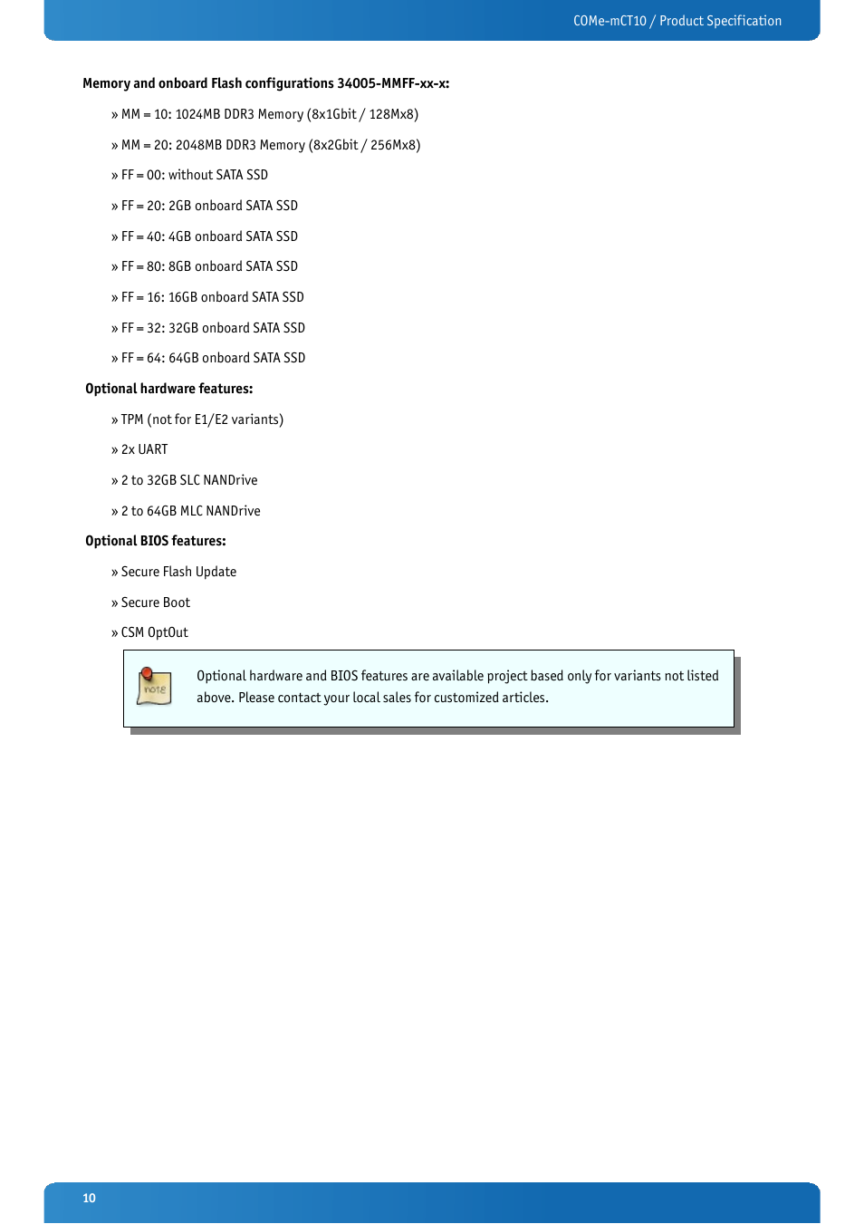 Kontron COMe-mCT10 User Manual | Page 10 / 100