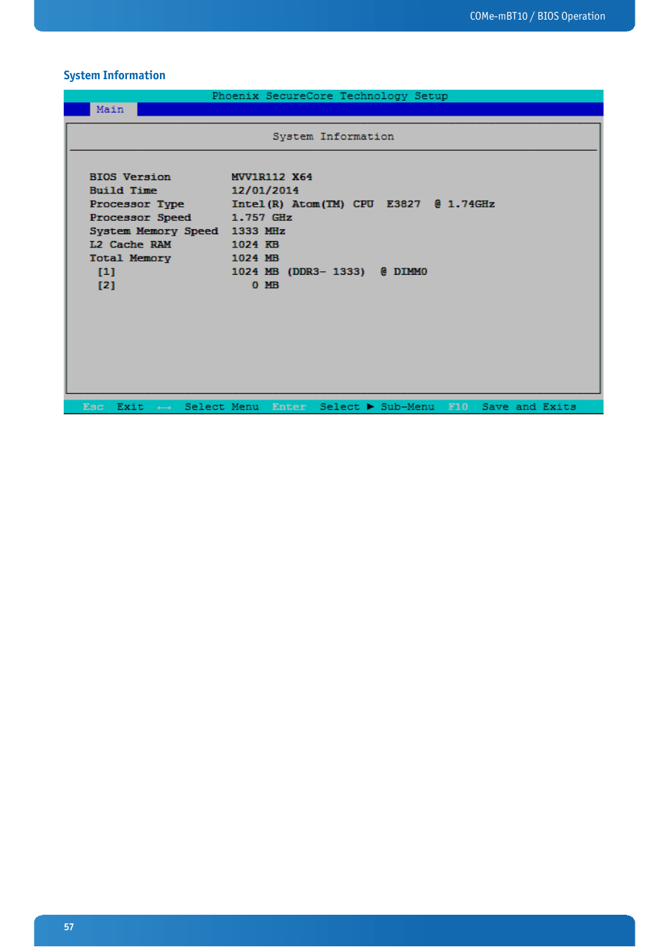 System information | Kontron COMe-mBT10 User Manual | Page 57 / 87