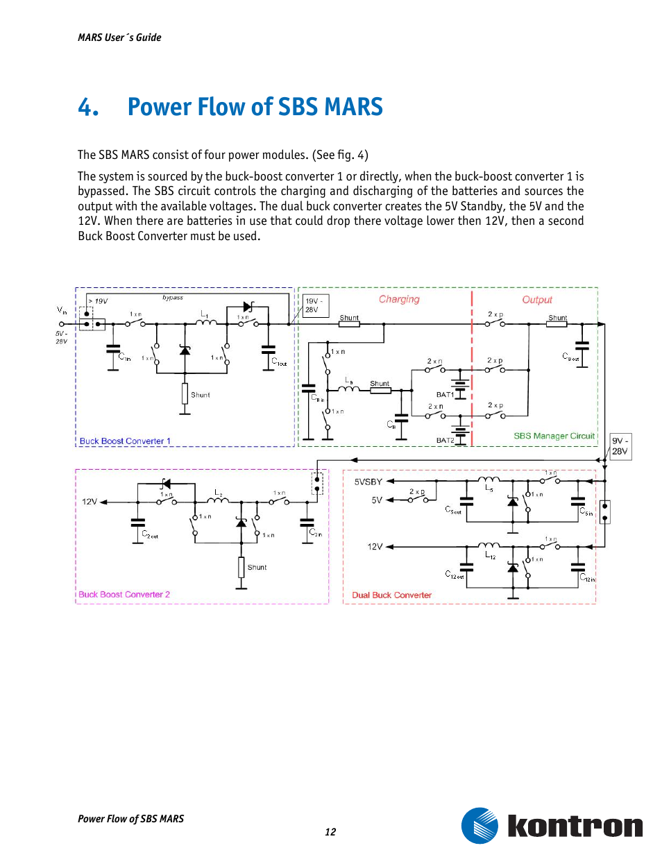 Power flow of sbs mars | Kontron MARS Smart Battery Kit User Manual | Page 13 / 35