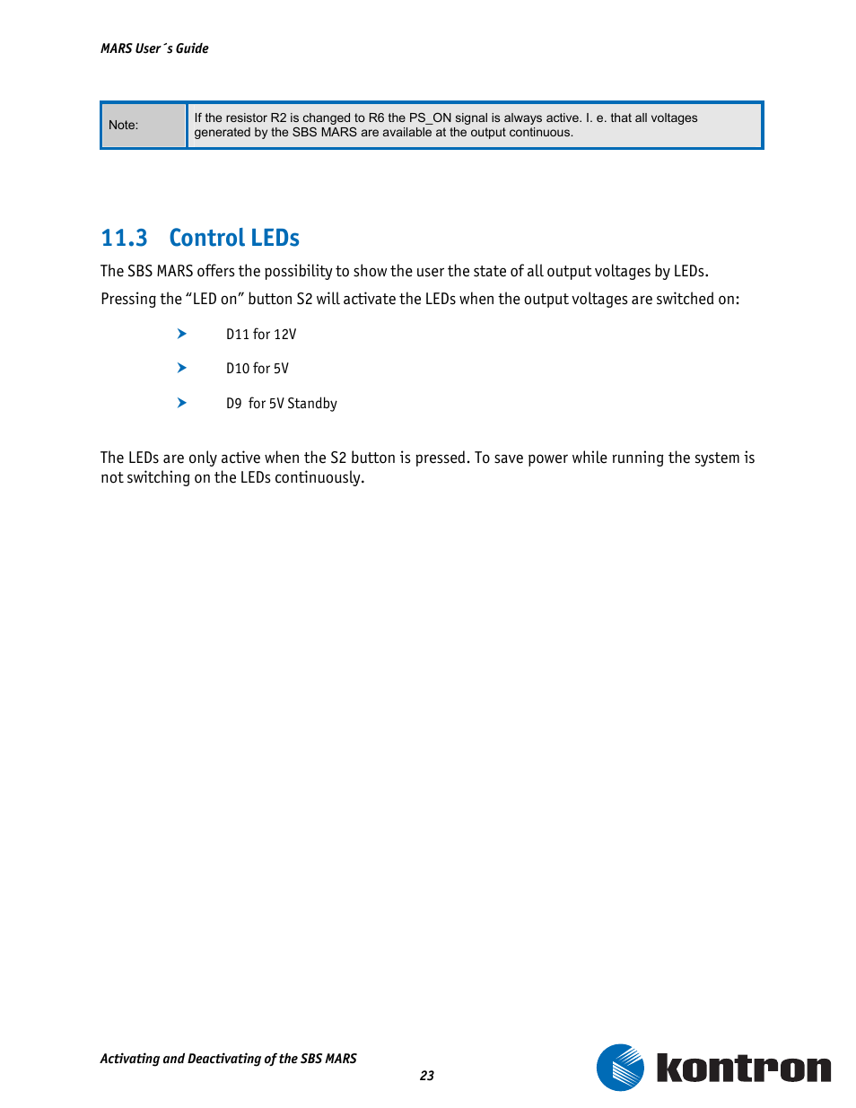 3 control leds | Kontron MARS Smart Battery Kit User Manual | Page 24 / 35
