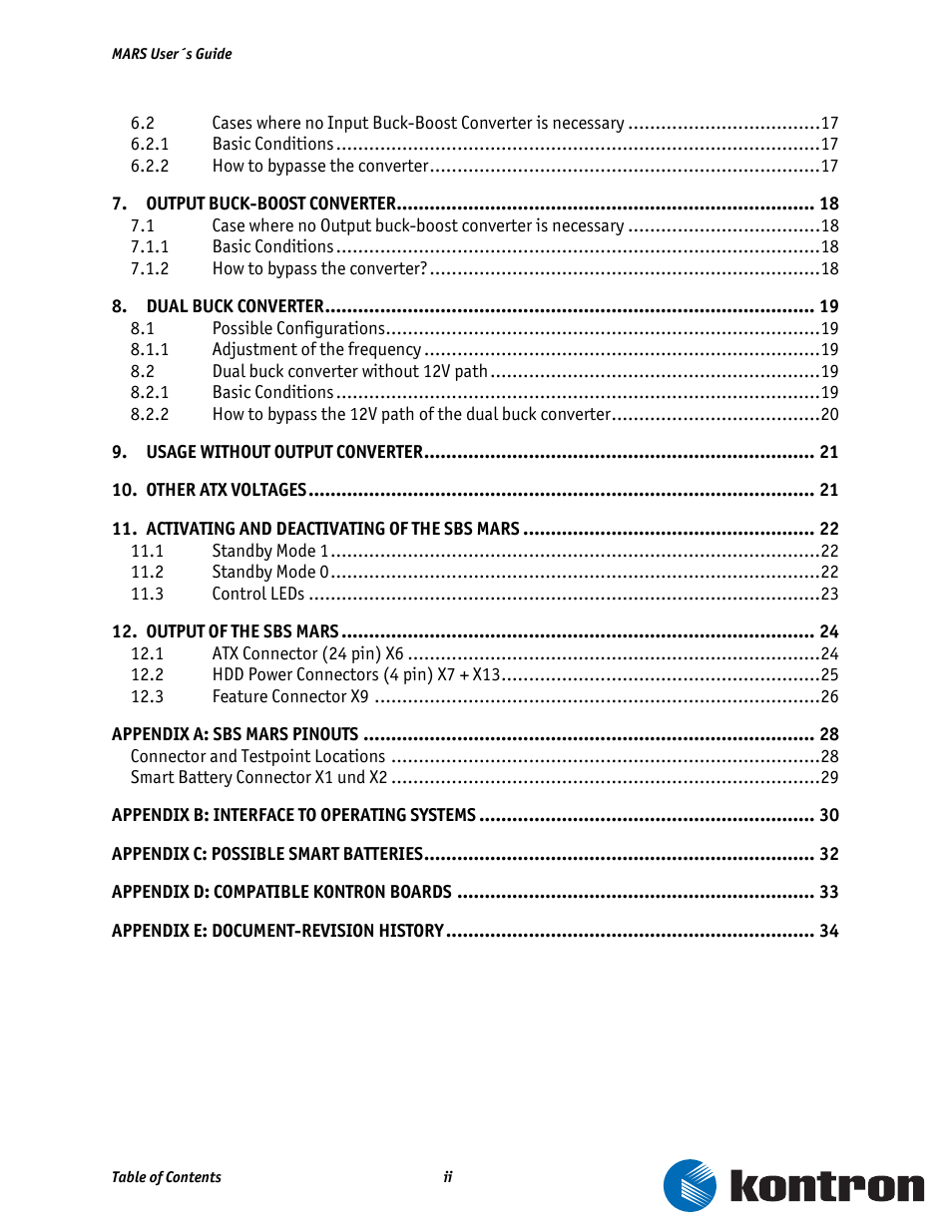 Kontron MARS Smart Battery Kit User Manual | Page 3 / 35