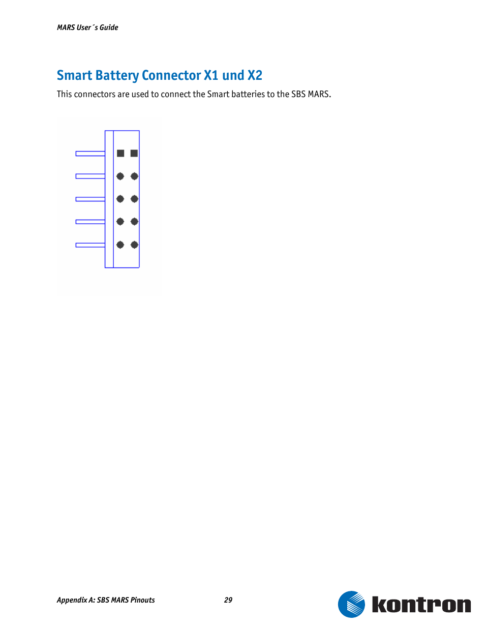 Smart battery connector x1 und x2 | Kontron MARS Smart Battery Kit User Manual | Page 30 / 35