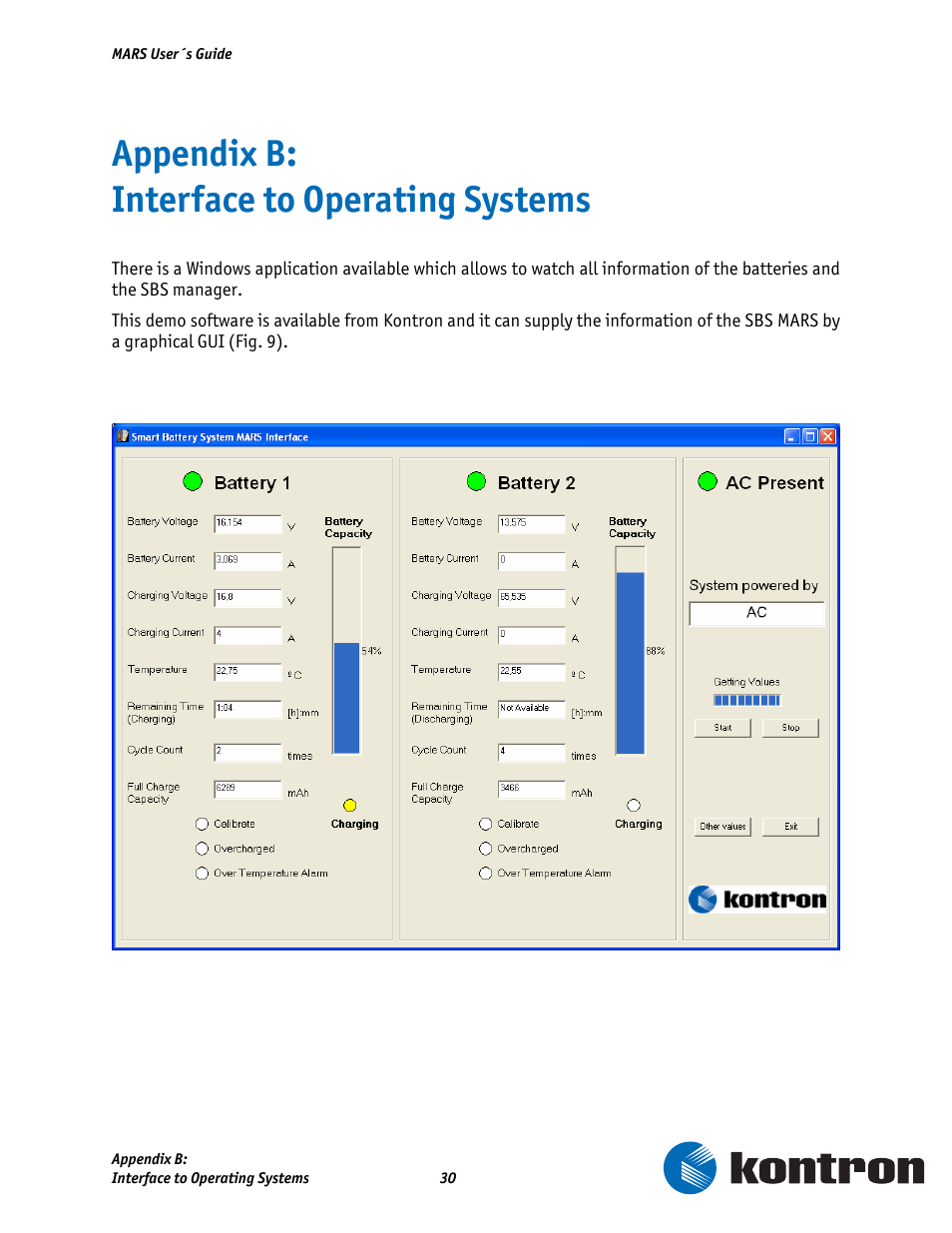 Appendix b: interface to operating systems | Kontron MARS Smart Battery Kit User Manual | Page 31 / 35