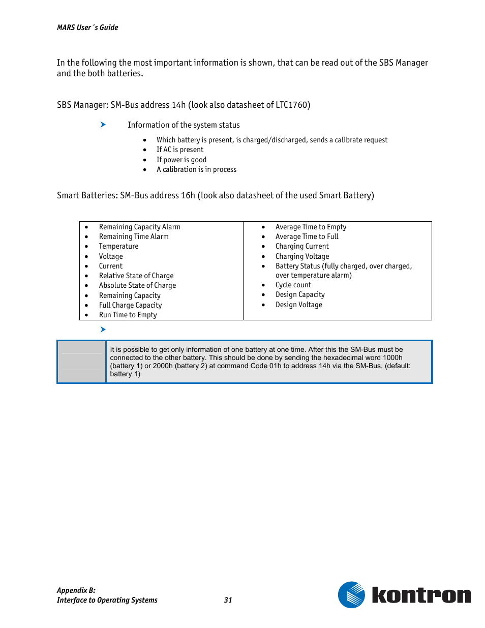 Kontron MARS Smart Battery Kit User Manual | Page 32 / 35