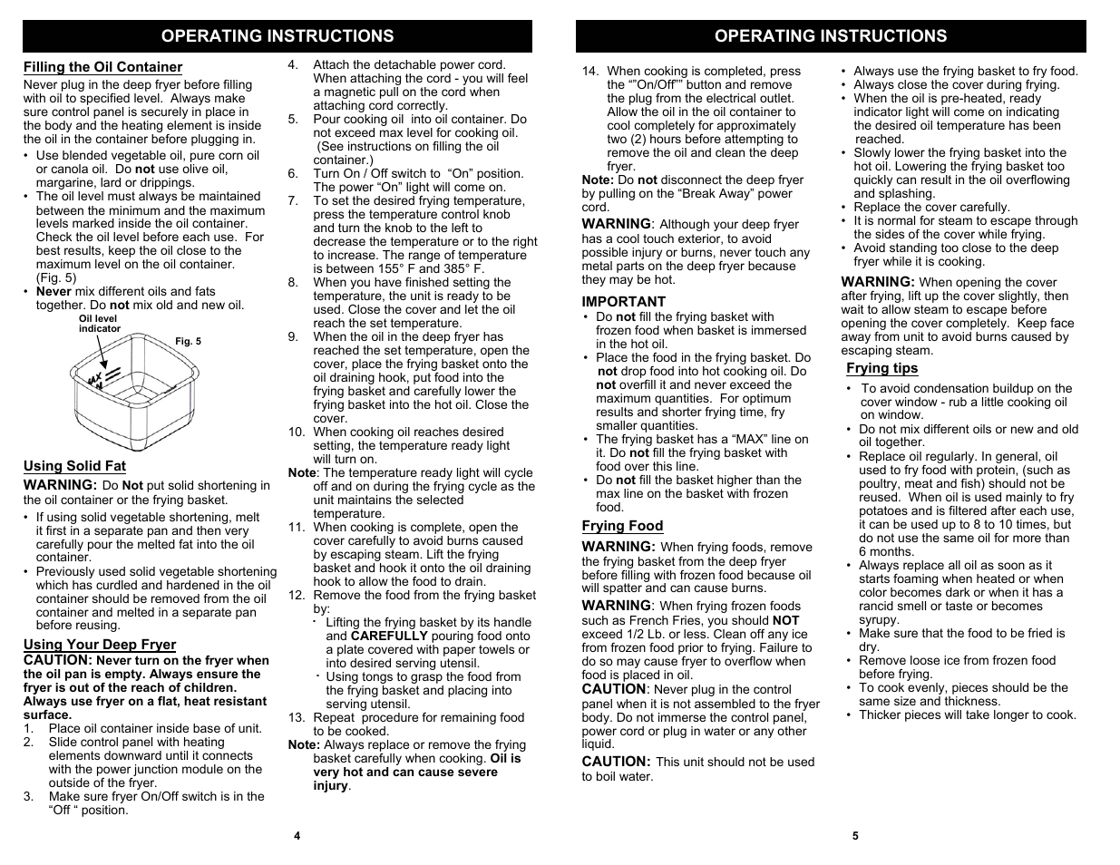 Operating instructions | Bravetti F1011H User Manual | Page 6 / 6