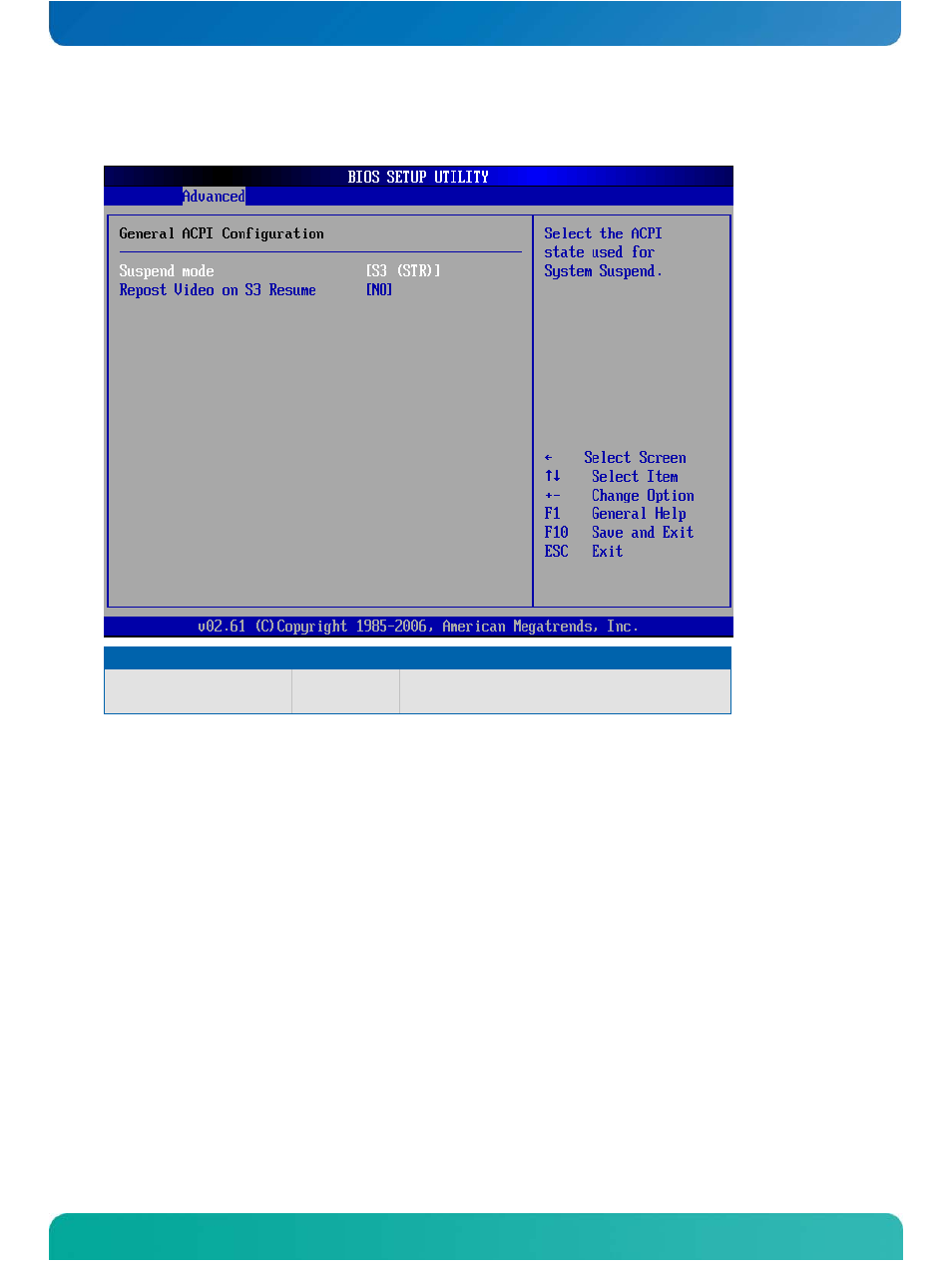 Acpi configuration - general acpi configuration | Kontron COMe-cXLi2 User Manual | Page 79 / 106