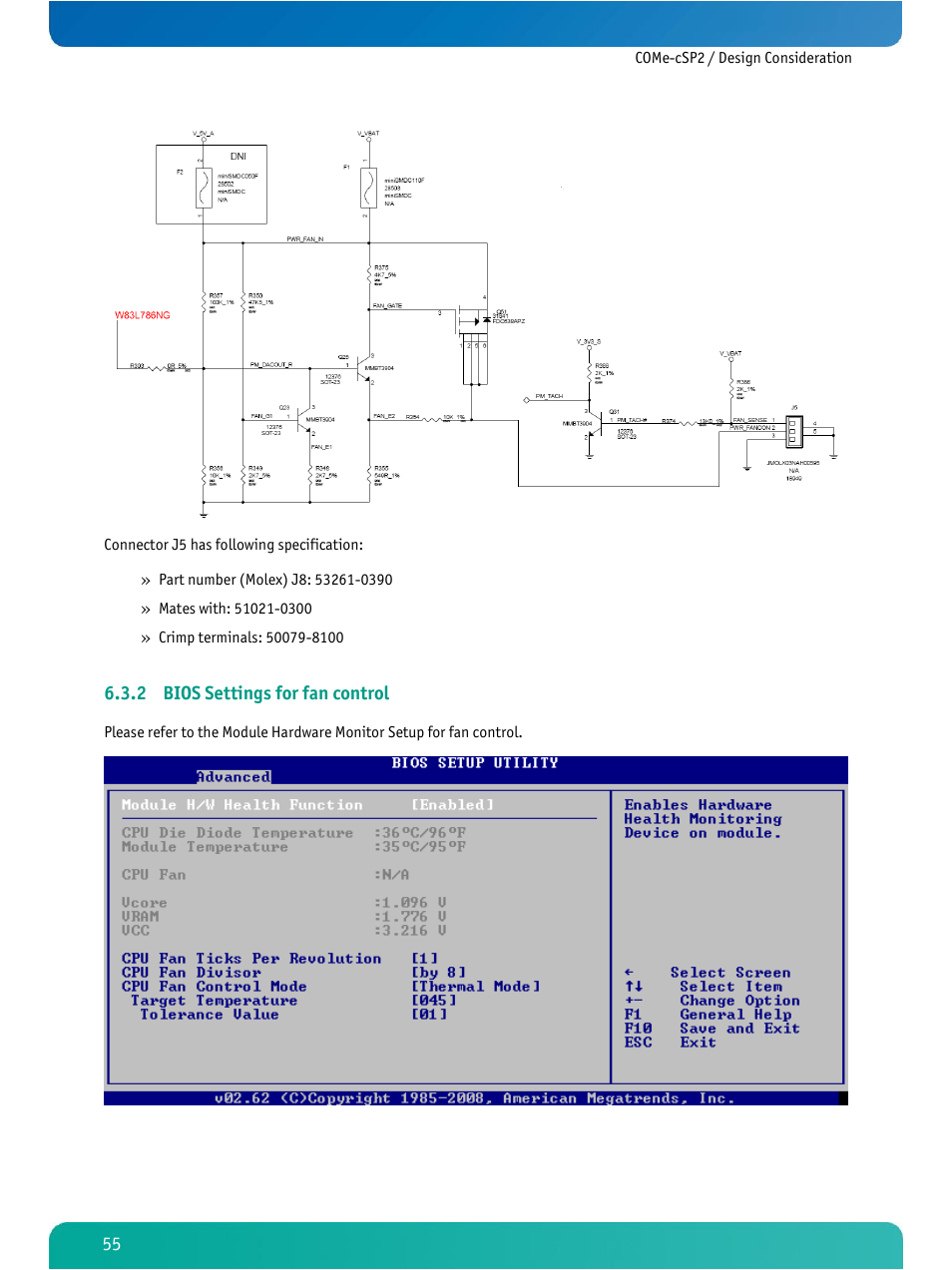 Bios settings for fan control, 2 bios settings for fan control | Kontron COMe-cSP2 User Manual | Page 60 / 109