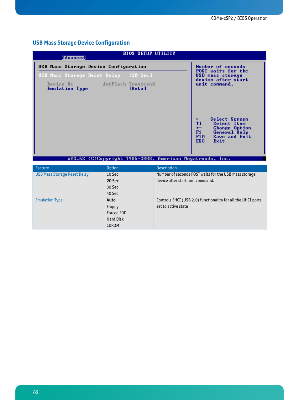 Usb mass storage device configuration | Kontron COMe-cSP2 User Manual | Page 83 / 109