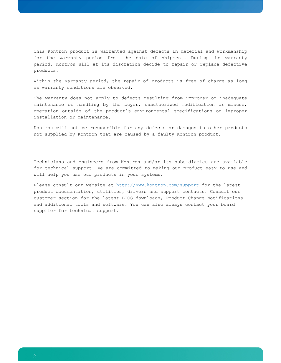 5 warranty, 6 technical support | Kontron COMe-cPV2(v1.4) User Manual | Page 6 / 123