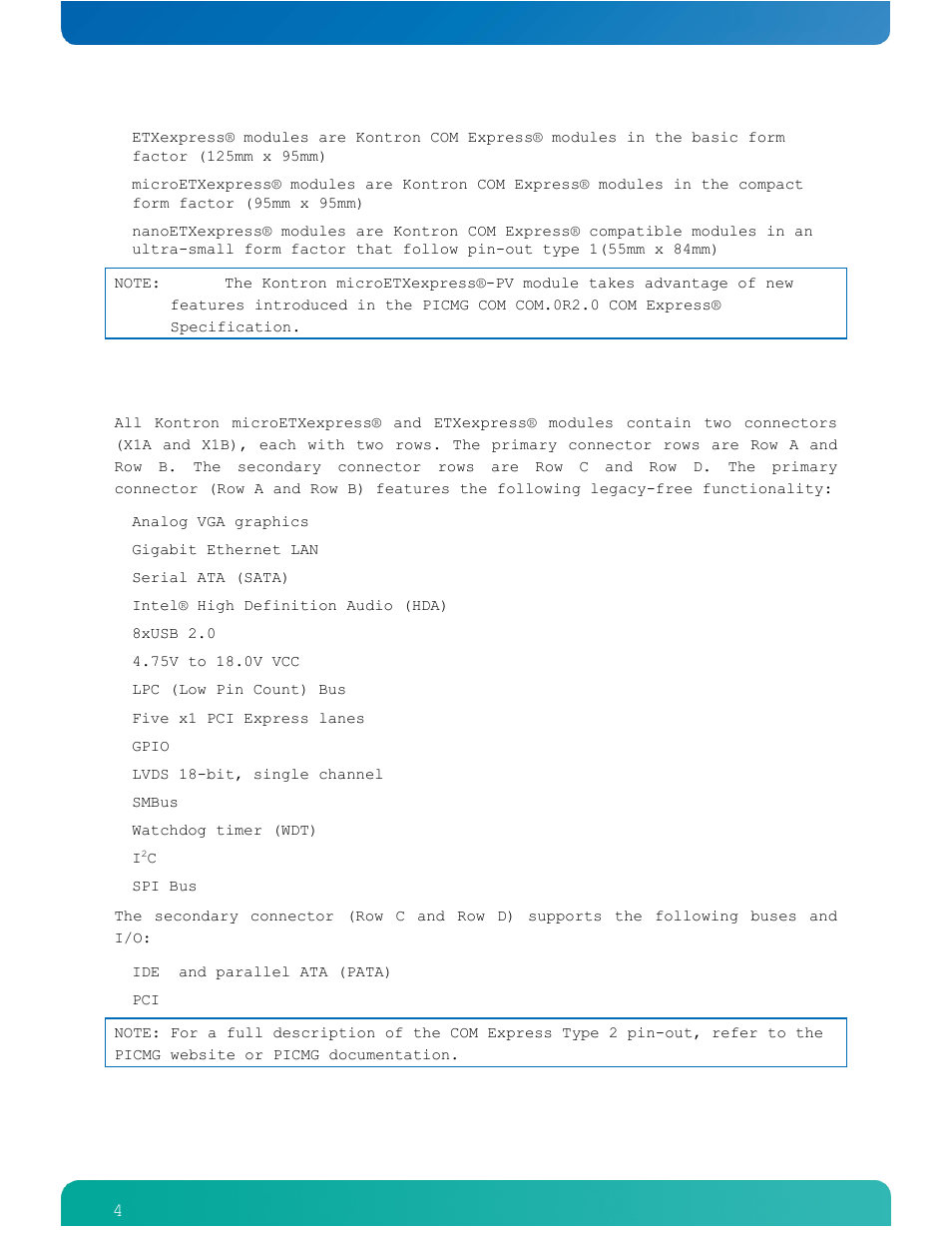 3 understanding the com functionality | Kontron COMe-cPV2(v1.4) User Manual | Page 8 / 123