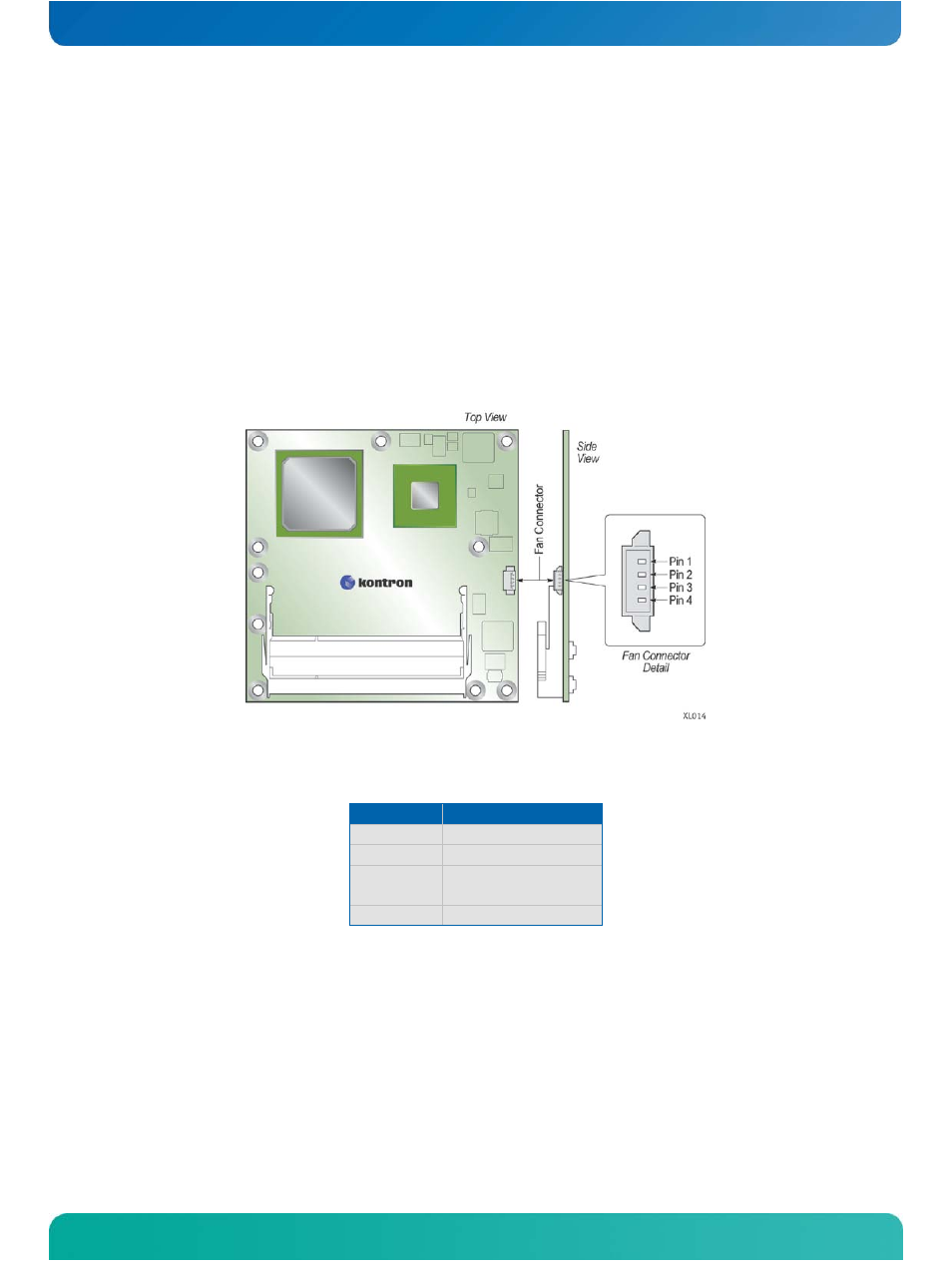 3 onboard fan connector, Onboard fan connector, Figure 8: fan connector (j1) location and pin-out | Table 18: fan connector (j1) pin-out | Kontron COMe-cPV2(v1.0) User Manual | Page 56 / 122