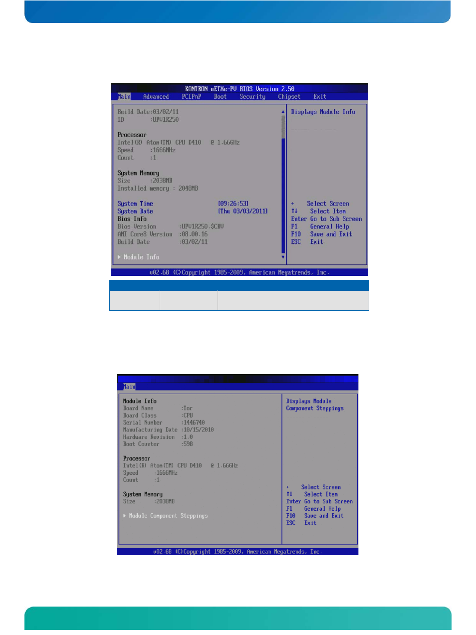 System overview, 2 module info, Module info | Kontron COMe-cPV2(v1.0) User Manual | Page 70 / 122