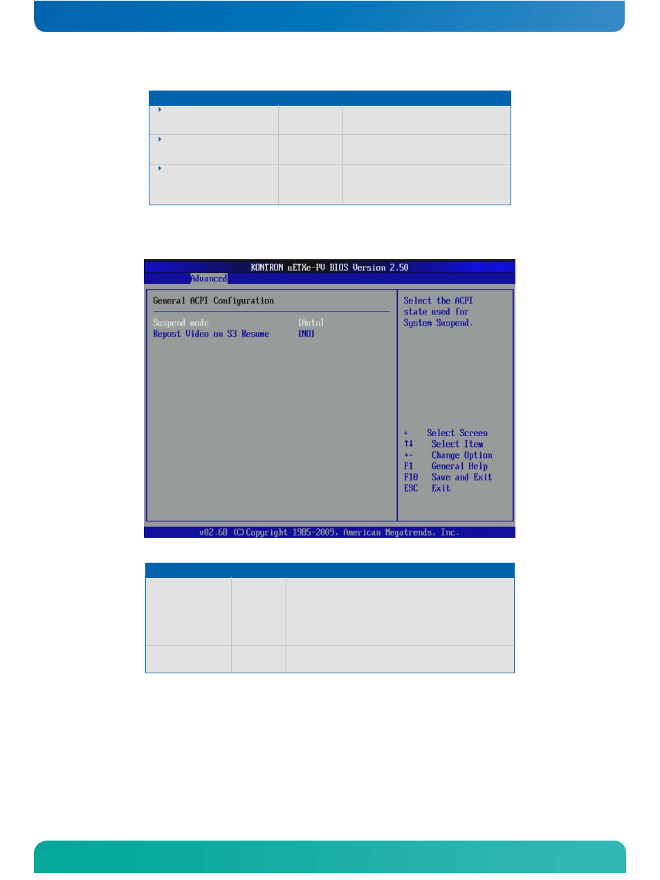 General acpi configuration | Kontron COMe-cPV2(v1.0) User Manual | Page 80 / 122