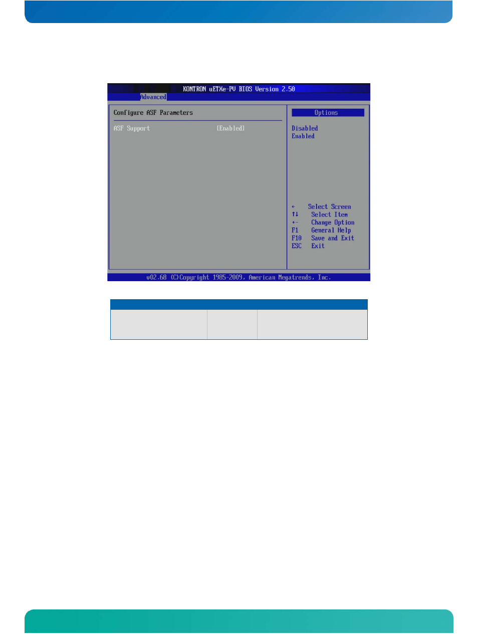 Asf configuration | Kontron COMe-cPV2(v1.0) User Manual | Page 83 / 122