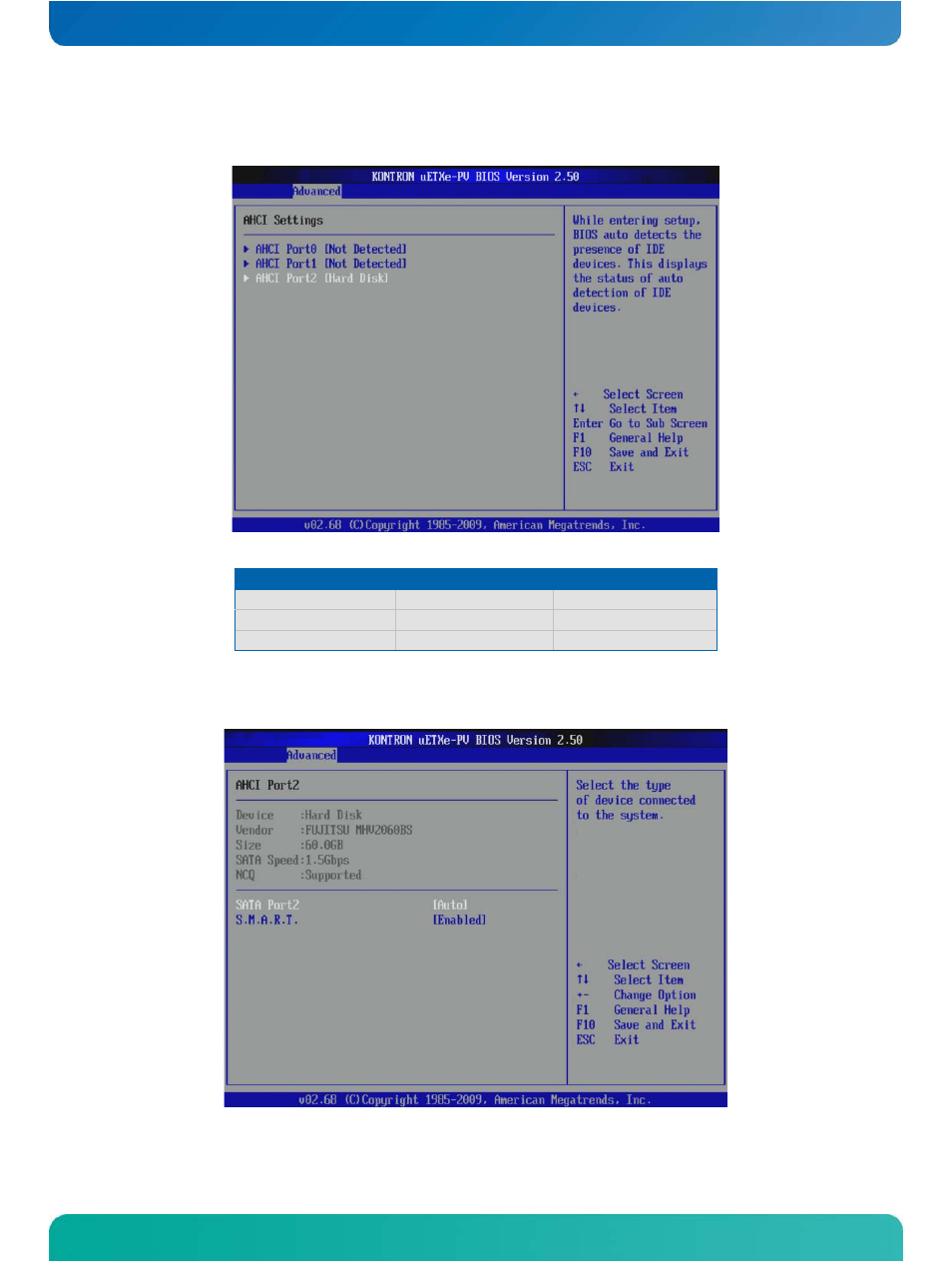 Ahci configuration, Ahci port2 | Kontron COMe-cPV2(v1.0) User Manual | Page 97 / 122
