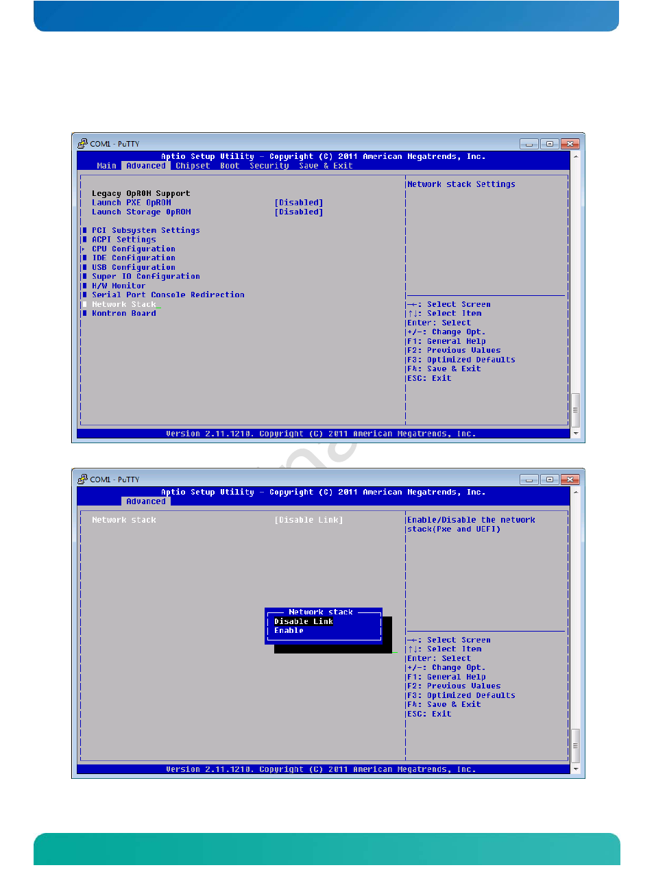 Network stack | Kontron COMe-cOHXX User Manual | Page 101 / 168
