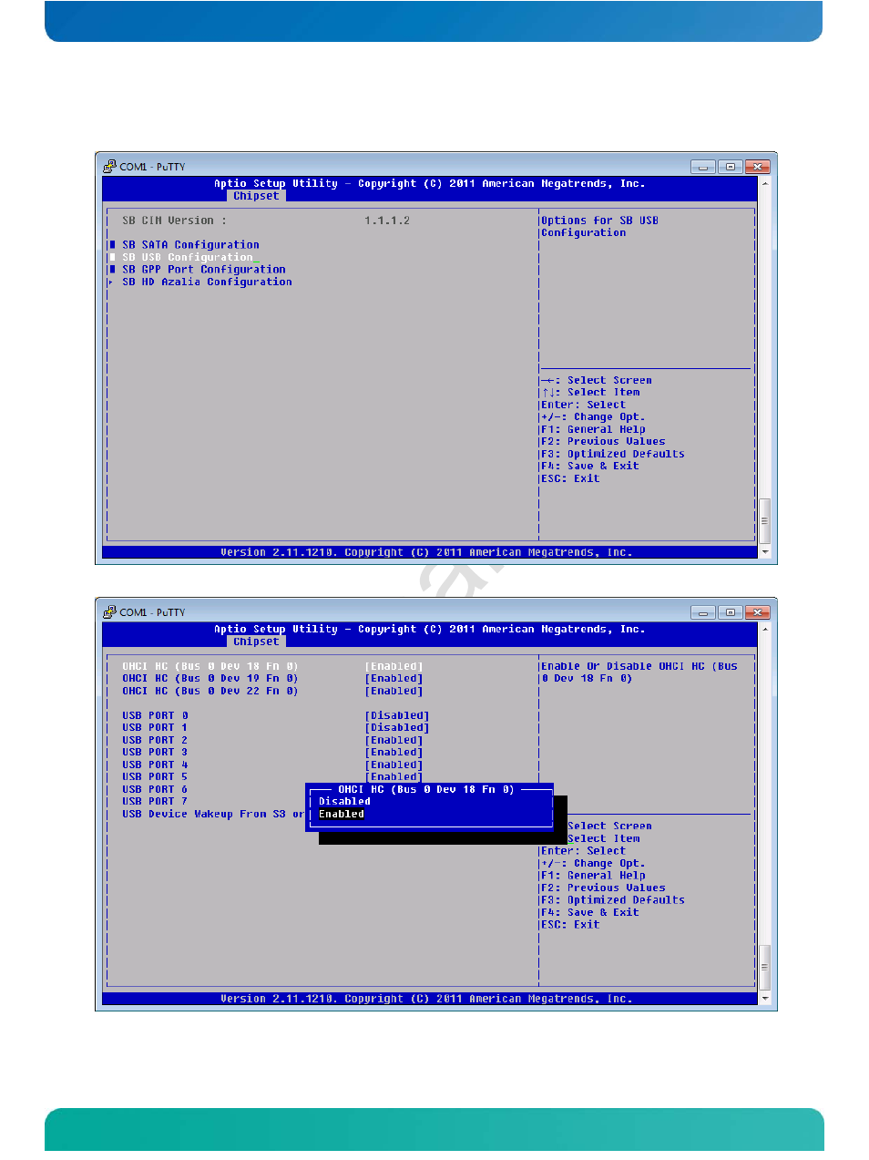 South bridge usb configuration | Kontron COMe-cOHXX User Manual | Page 136 / 168