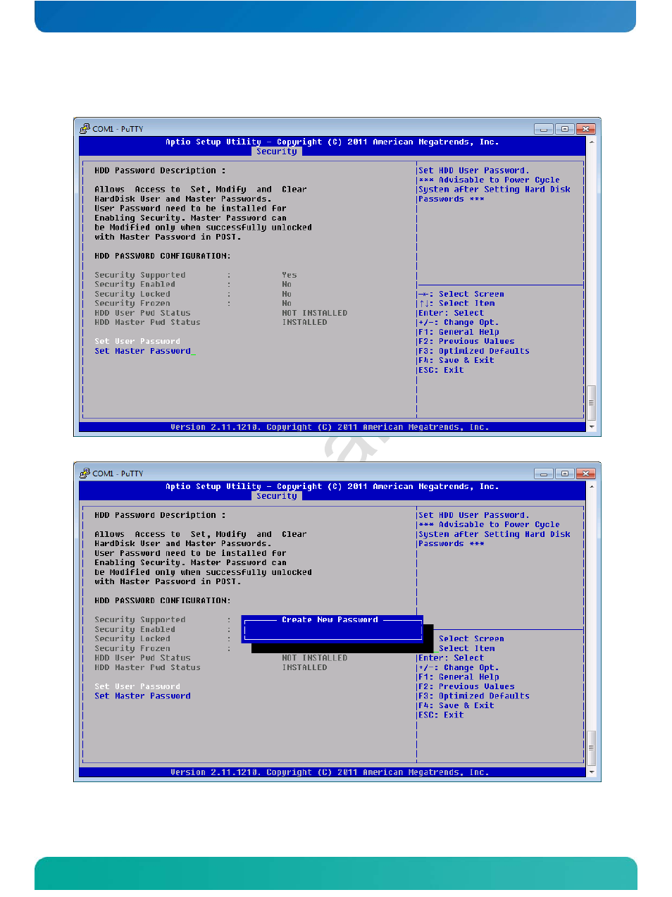 Hdd security configuration | Kontron COMe-cOHXX User Manual | Page 156 / 168