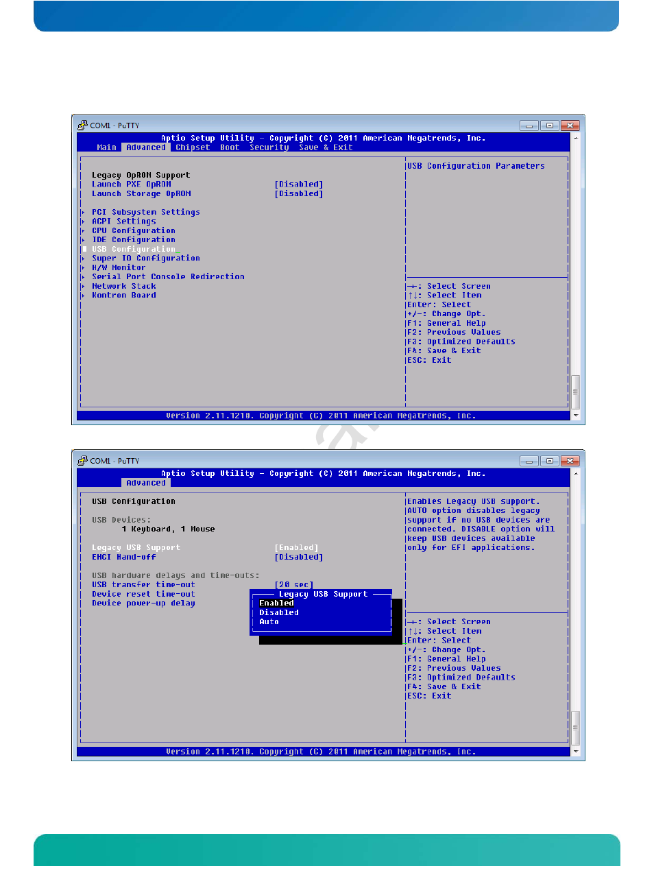 Usb configuration | Kontron COMe-cOHXX User Manual | Page 84 / 168