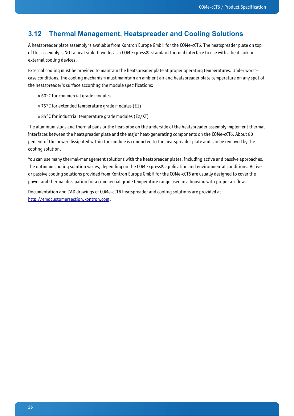 Kontron COMe-cCT6 User Manual | Page 26 / 110