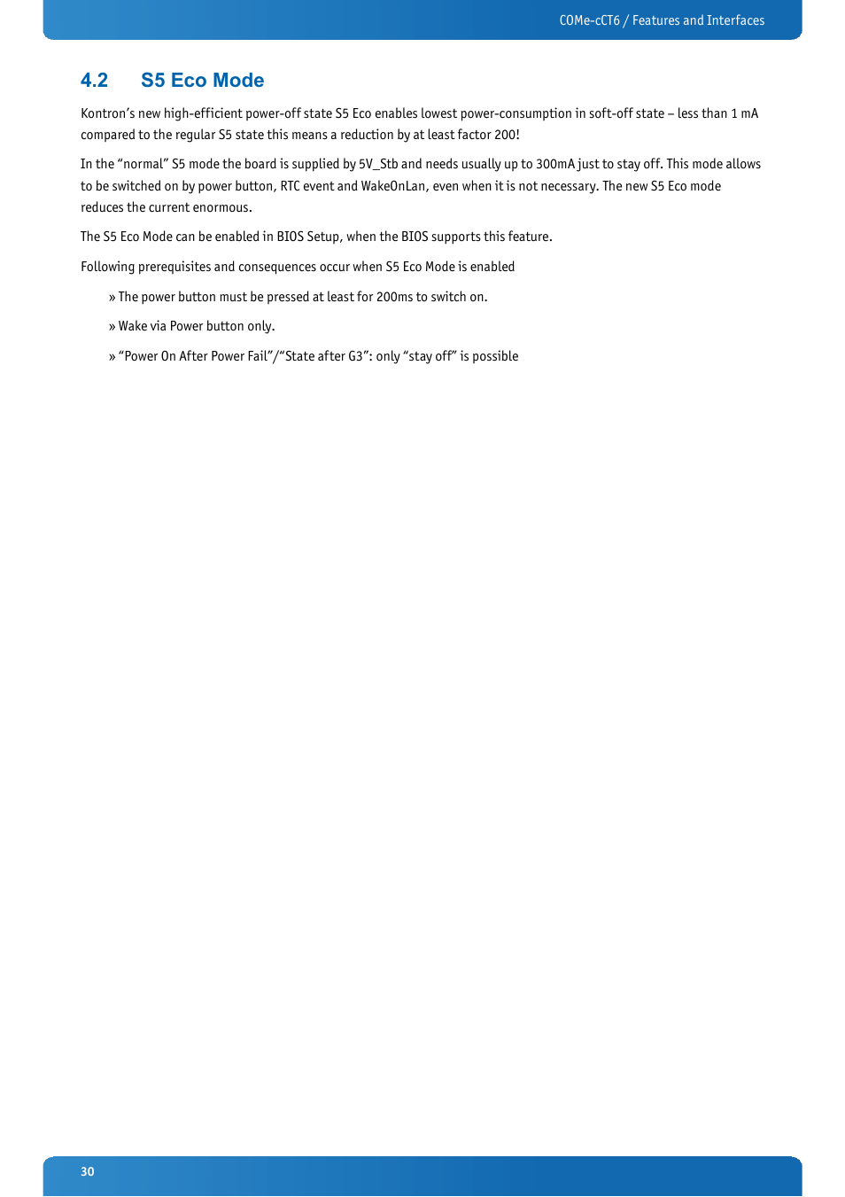 2 s5 eco mode, S5 eco mode | Kontron COMe-cCT6 User Manual | Page 30 / 110