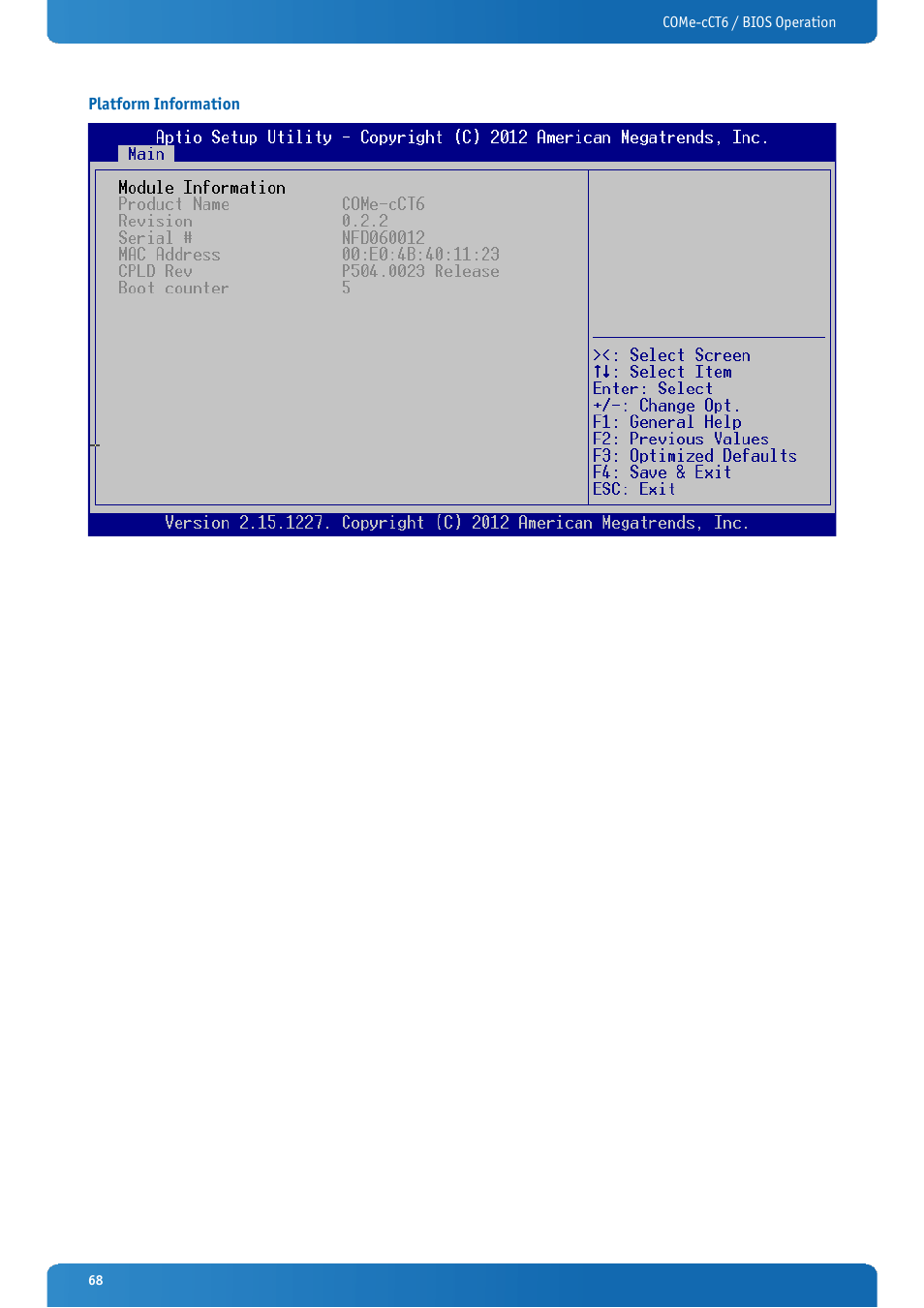 Platform information | Kontron COMe-cCT6 User Manual | Page 68 / 110