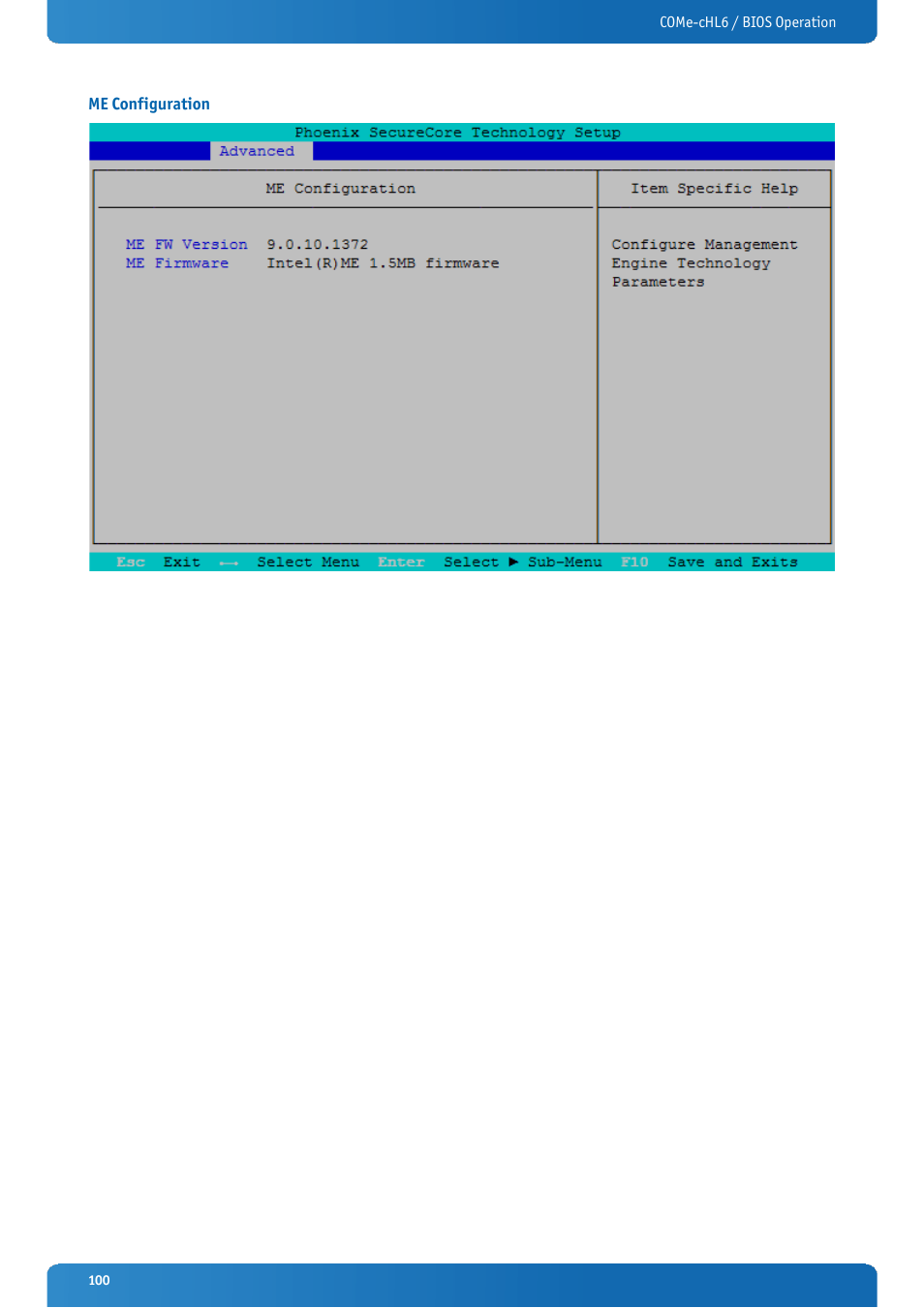 Me configuration | Kontron COMe-cHL6 User Manual | Page 100 / 113