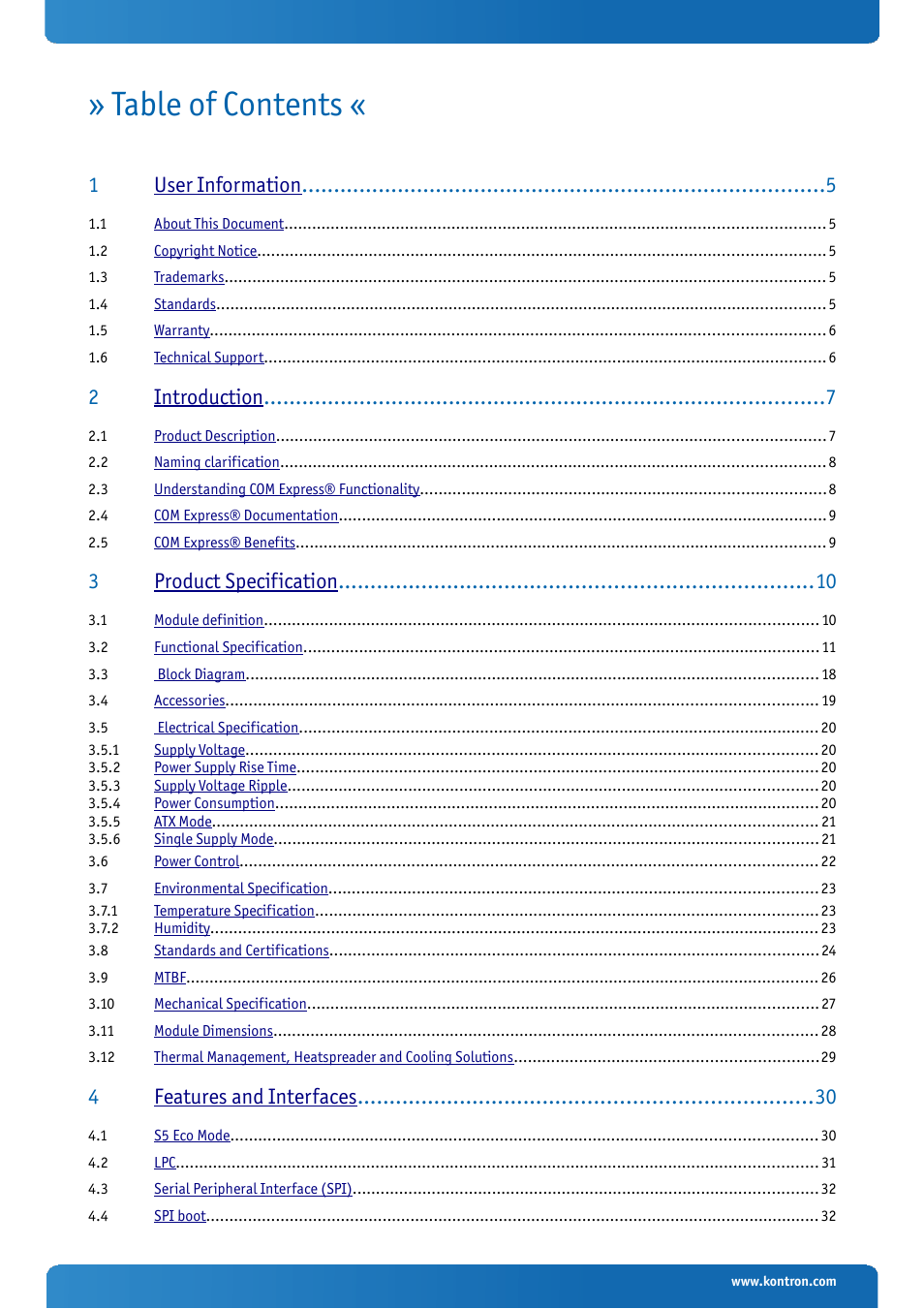 Kontron COMe-cHL6 User Manual | Page 3 / 113