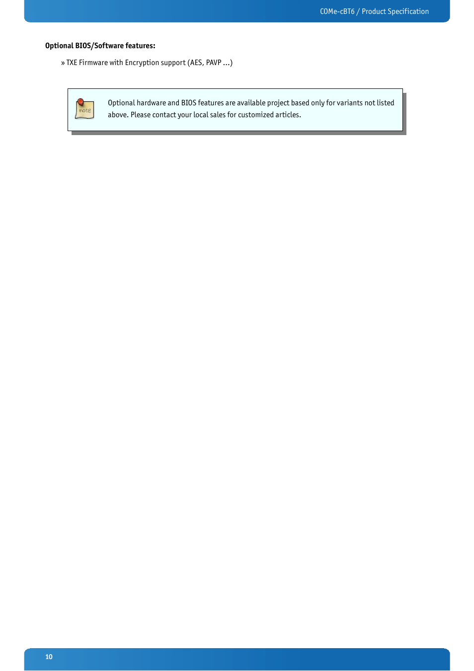 Kontron COMe-cBT6 User Manual | Page 10 / 90