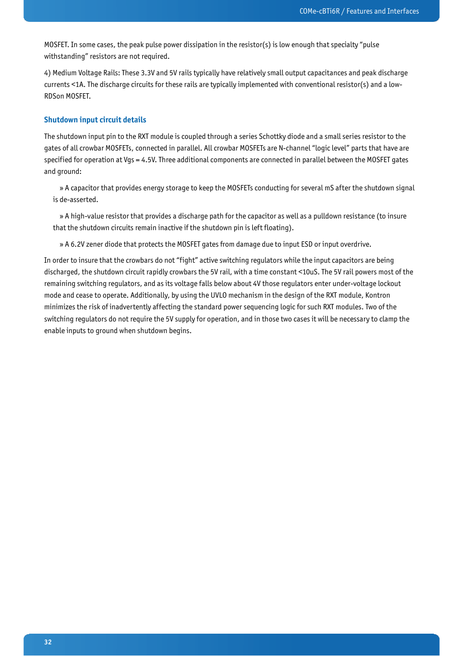 Shutdown input circuit details | Kontron COMe-cBTi6R User Manual | Page 32 / 60