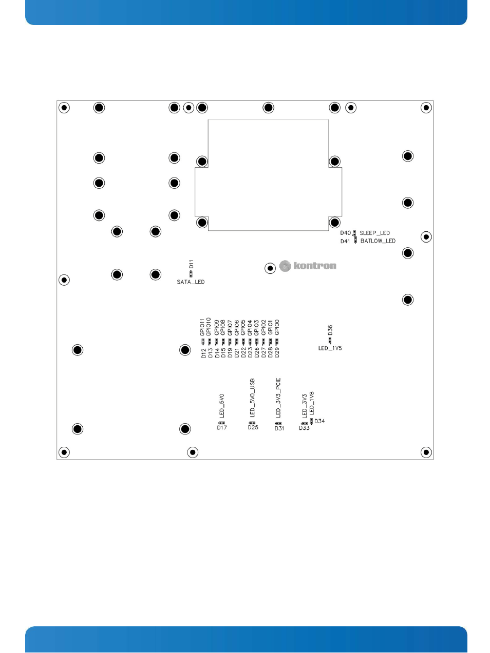 Figure 5. carrier top-side leds | Kontron SMARC Evaluation Carrier User Manual | Page 16 / 74