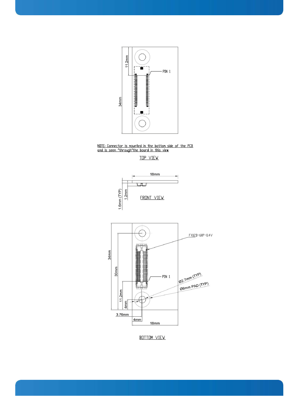 Figure 9. klas board 34mm x 18mm outline | Kontron SMARC Evaluation Carrier User Manual | Page 39 / 74