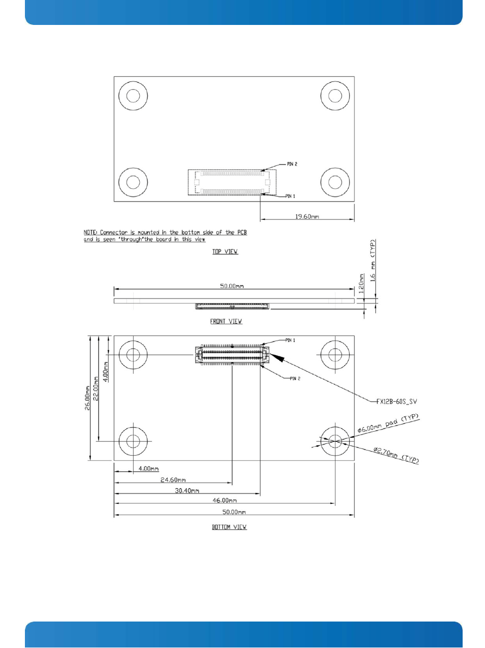 Figure 14. camera mezzanine card outline | Kontron SMARC Evaluation Carrier User Manual | Page 52 / 74