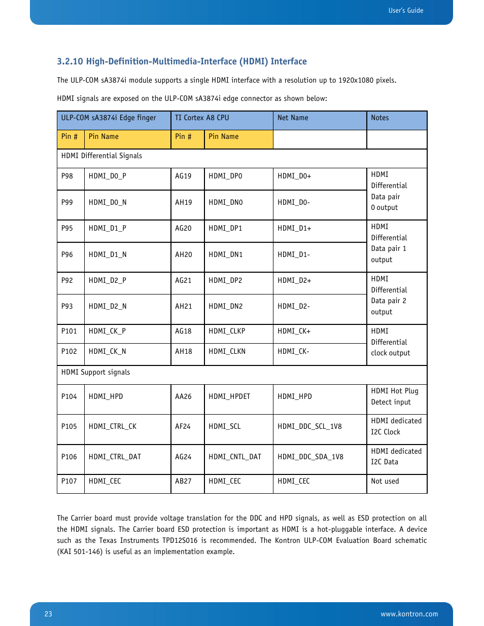 Kontron SMARC-sA3874i User Manual | Page 23 / 80