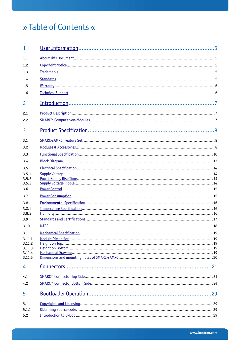 Kontron SMARC-sAMX6i User Manual | Page 3 / 38
