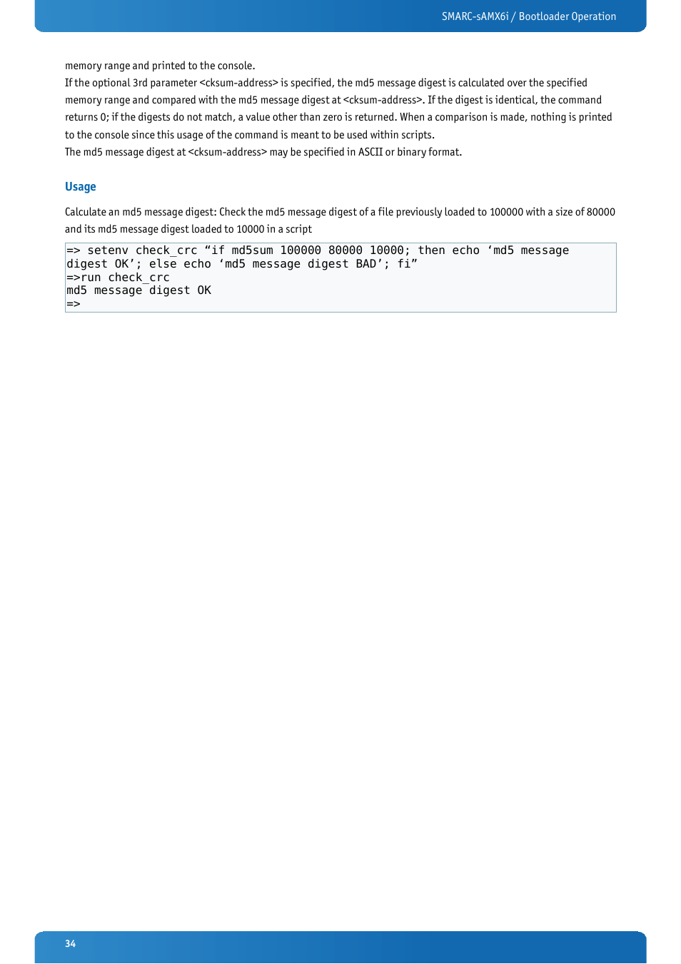 Usage | Kontron SMARC-sAMX6i User Manual | Page 34 / 38