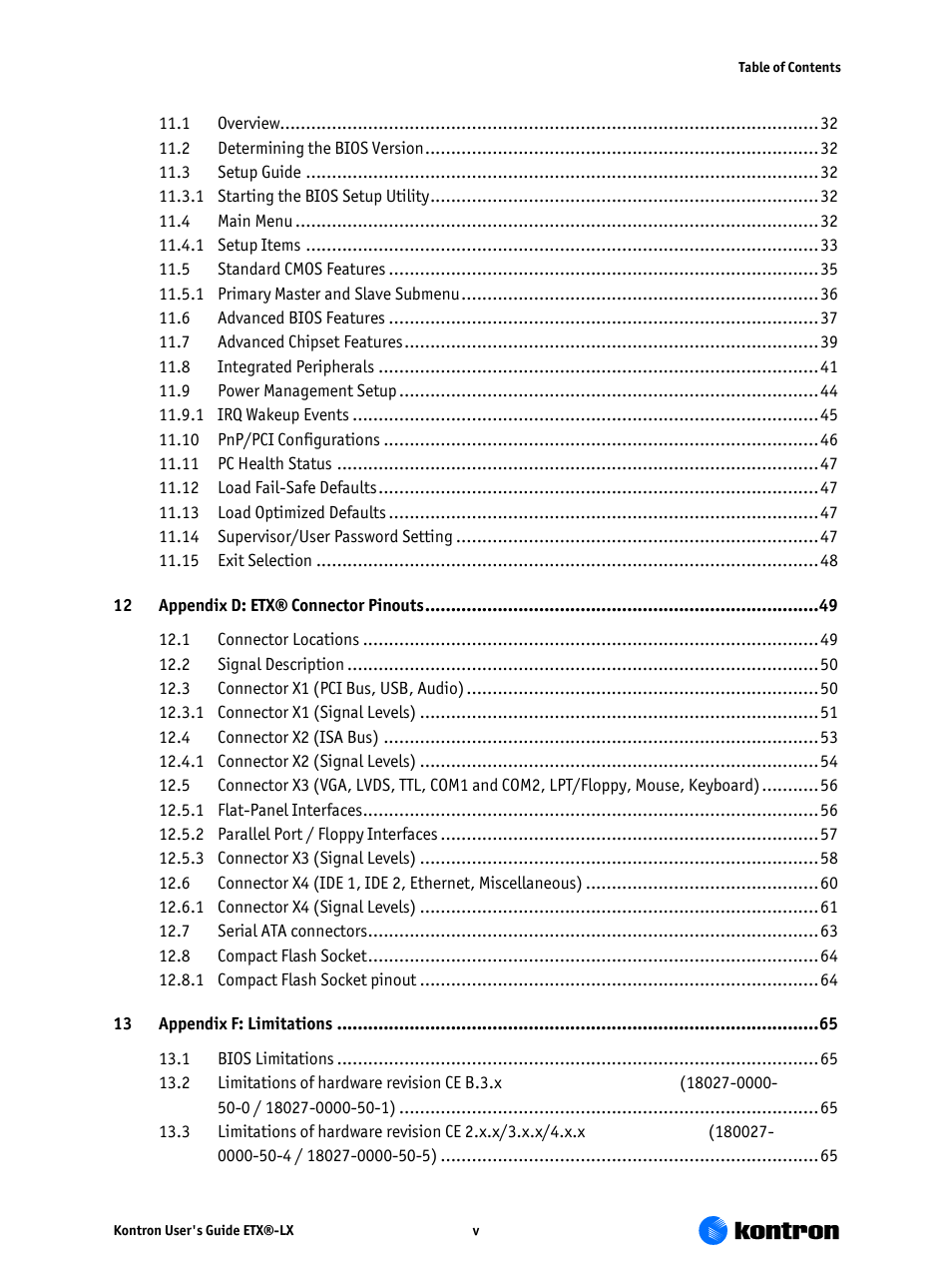 Kontron ETX-LX User Manual | Page 5 / 71