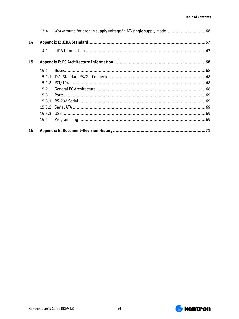 Kontron ETX-LX User Manual | Page 6 / 71