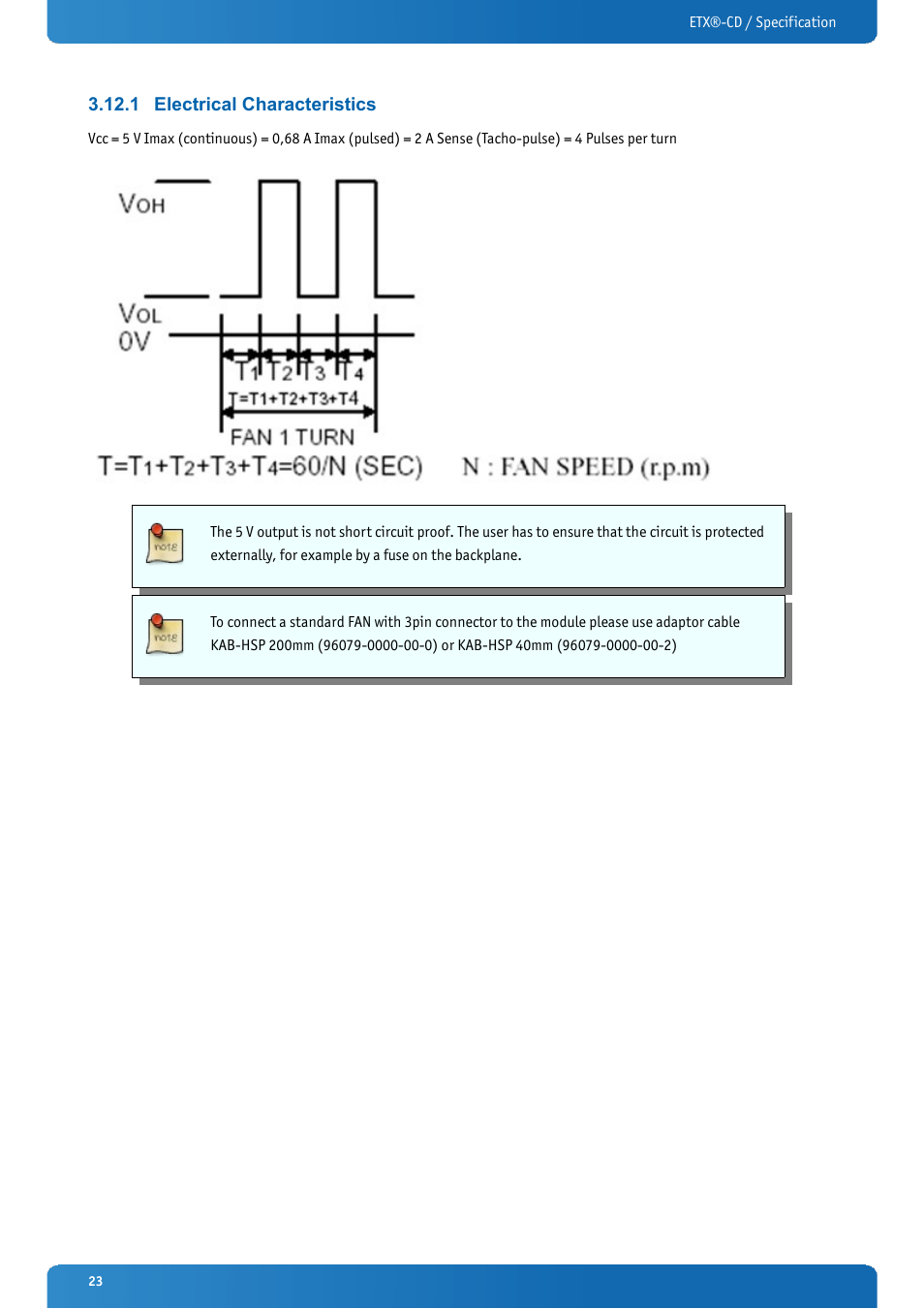 1 electrical characteristics, Electrical characteristics | Kontron ETX-CD User Manual | Page 23 / 88