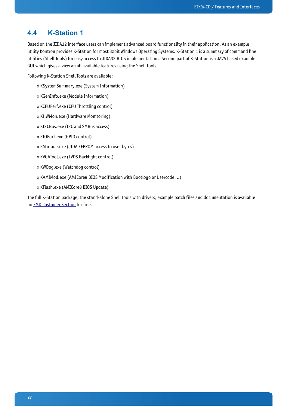 4 k-station 1, K-station 1 | Kontron ETX-CD User Manual | Page 27 / 88