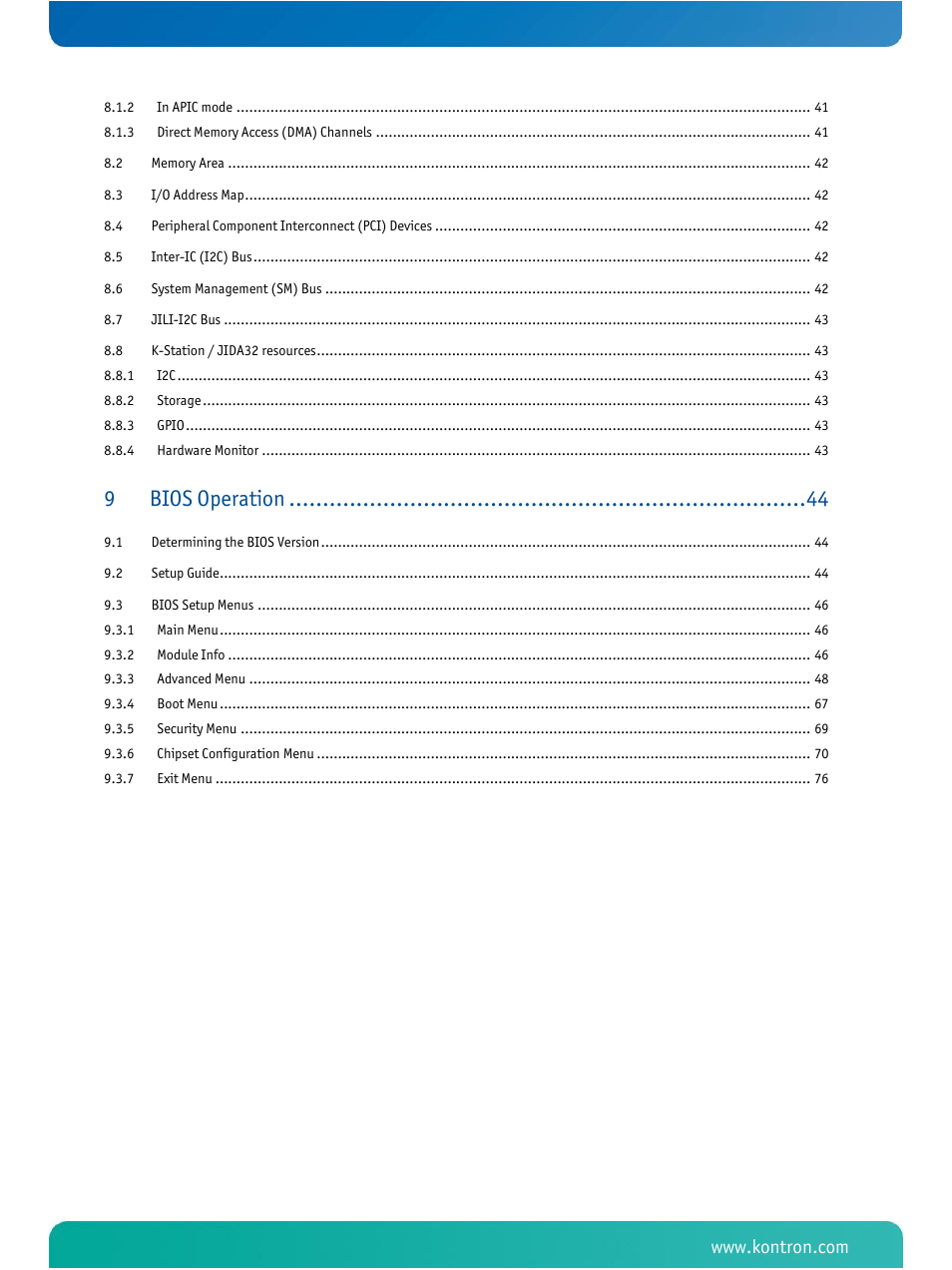 Bios operation | Kontron ETX-DC User Manual | Page 5 / 81