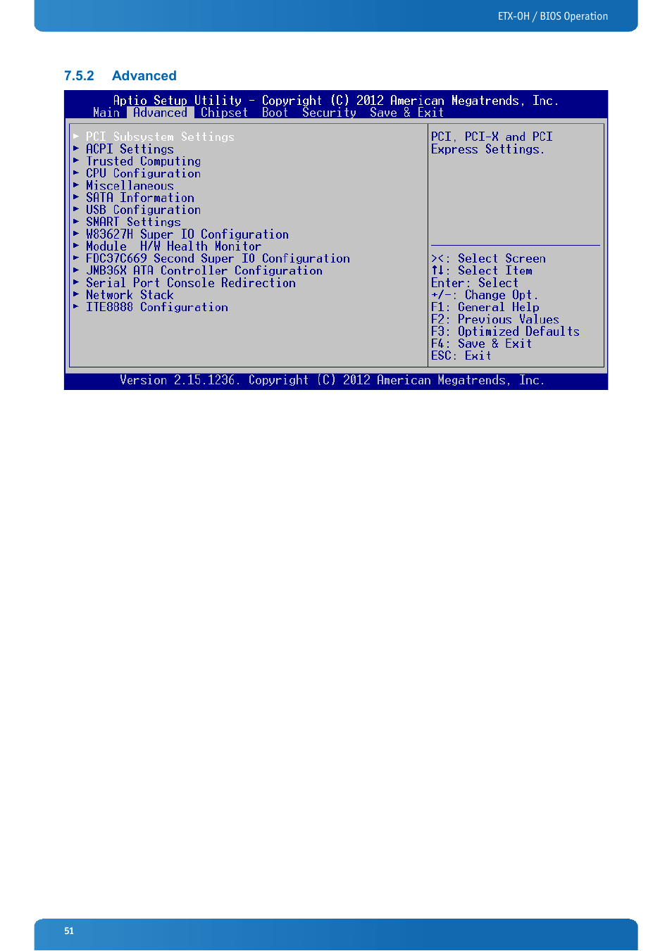 2 advanced, Advanced | Kontron ETX-OH User Manual | Page 51 / 100