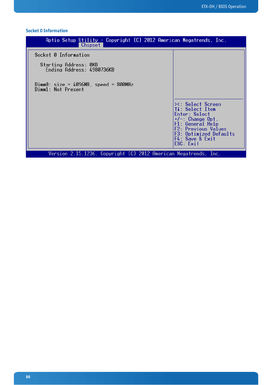 Socket 0 information | Kontron ETX-OH User Manual | Page 86 / 100